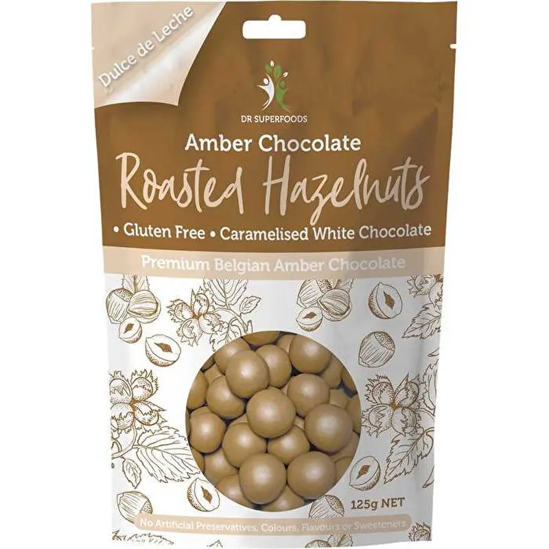 Dr Superfoods Roasted Hazelnuts Amber Chocolate 125g