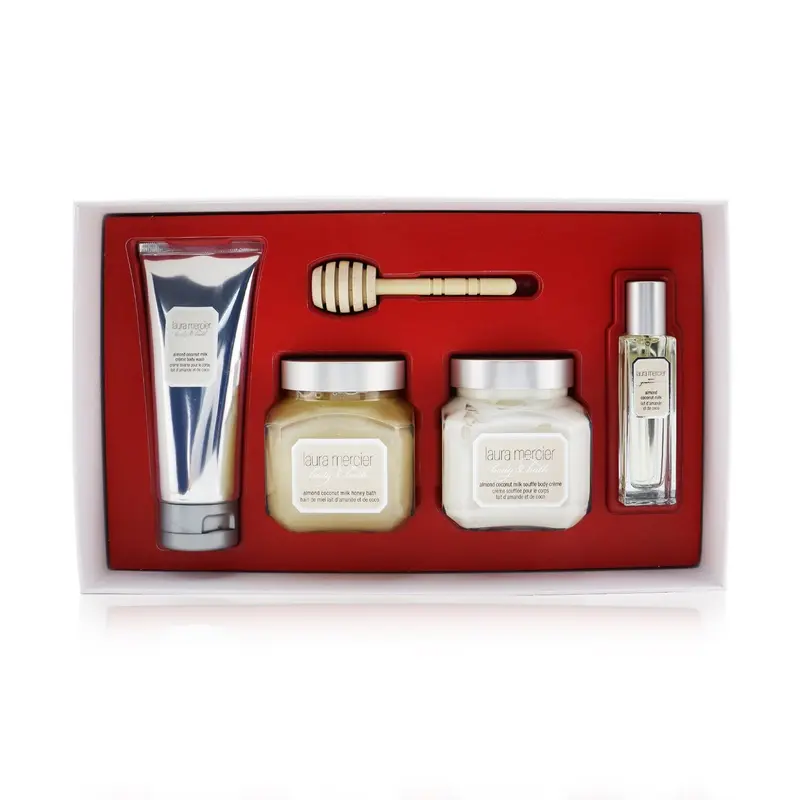 Laura Mercier Almond Coconut Milk Luxe Body Collection: Eau De Toilette Spray 15ml/0.5oz + Souffle Body Creme 200ml/6.7oz + Honey Bath 200ml/6.7oz + Creme Body Wash 100ml/3.4oz  4pcs