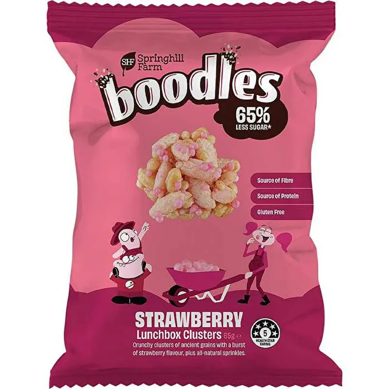 Springhill Farm Boodles Lunchbox Clusters Strawberry 65g