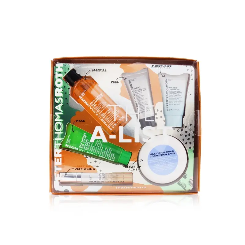 Peter Thomas Roth The A-List 6-Piece Bestseller Kit: Cleansing Gel 57ml+Peeling Gel 15ml+Cucumber Gel Mask 30ml+Correction Pads 20pcs+Serum 10ml+Hydrating Moisturizer 20ml  6pcs