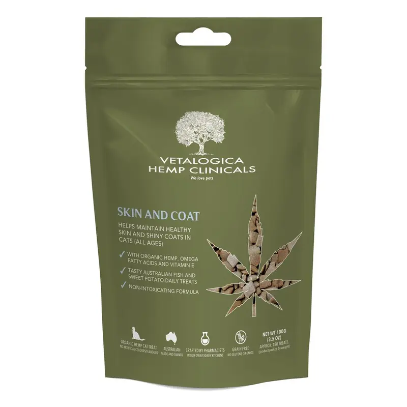 Vetalogica Hemp Clinicals Skin and Coat Dog Treats 100g
