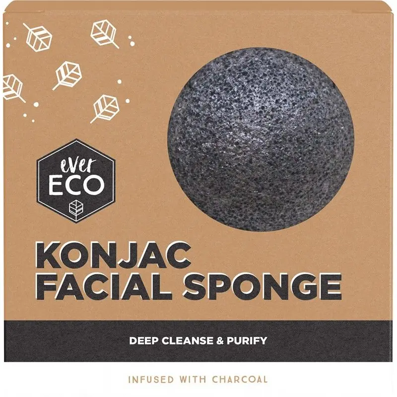 Ever Eco Konjac Facial Sponge Charcoal X1