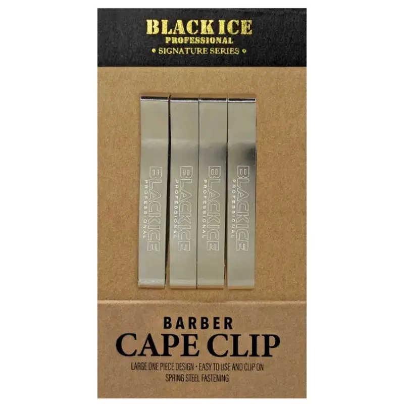Black Ice Professional Barber Cape Clip 4pcs