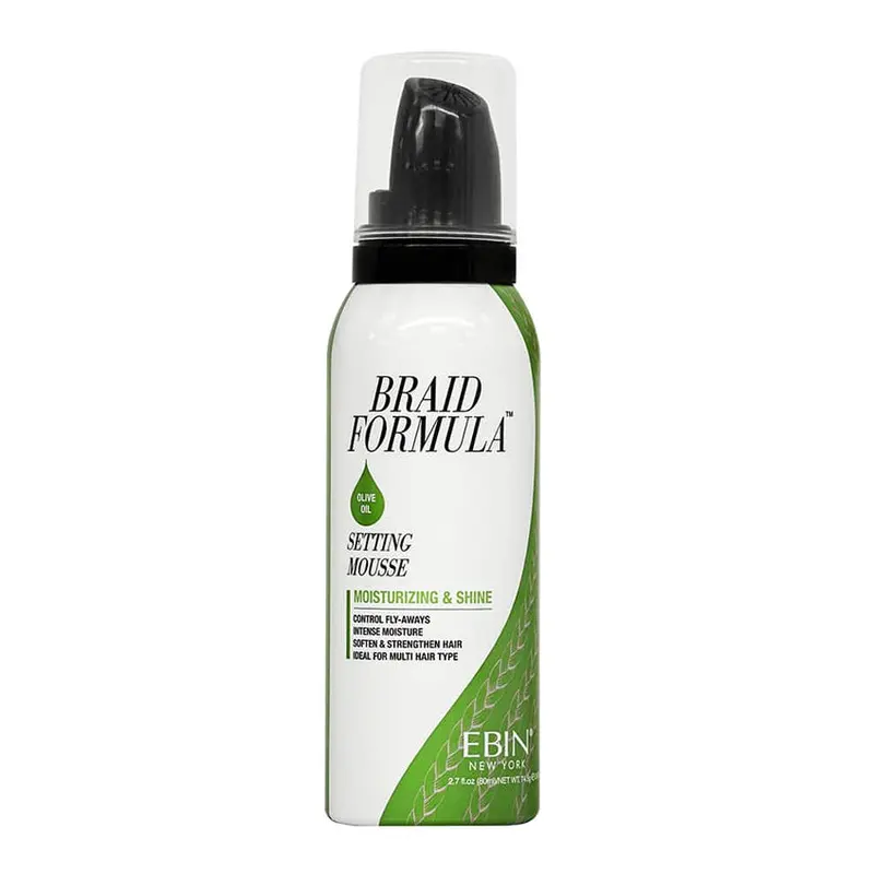 EBIN Braid Formula Moisturizing & Shine Setting Mousse - Olive 2.7oz