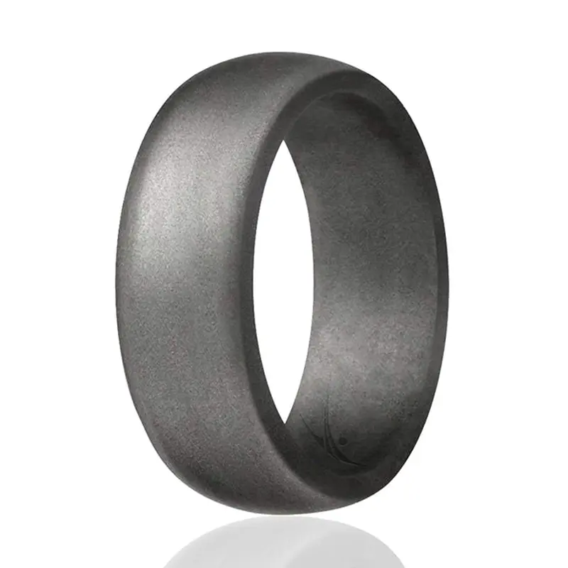 ROQ Silicone Wedding Ring - Silver by ROQ for Men - 9 mm Ring