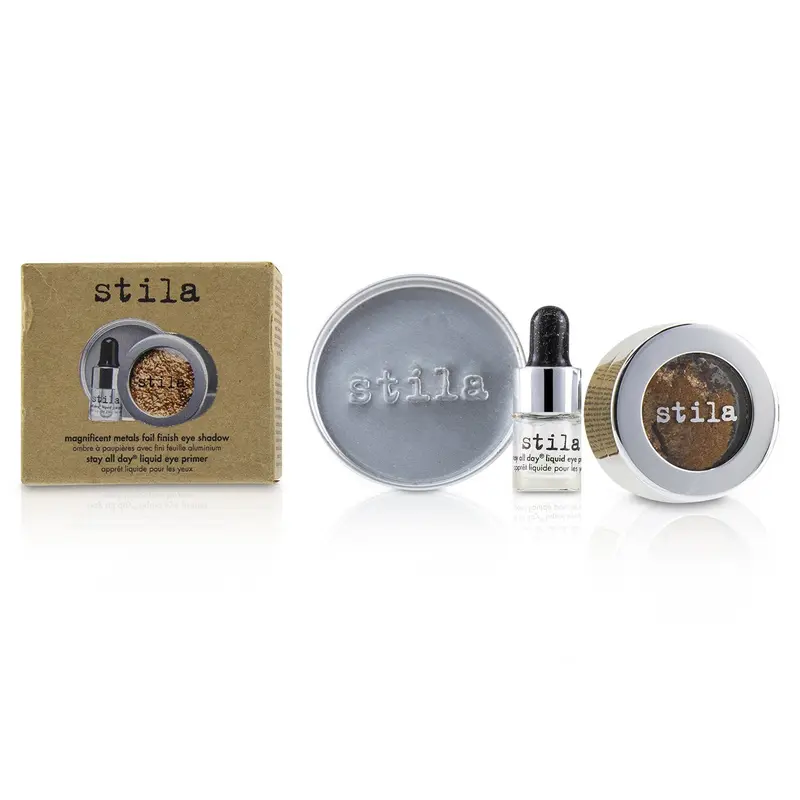 Stila Magnificent Metals Foil Finish Eye Shadow With Mini Stay All Day Liquid Eye Primer - Comex Copper  2pcs