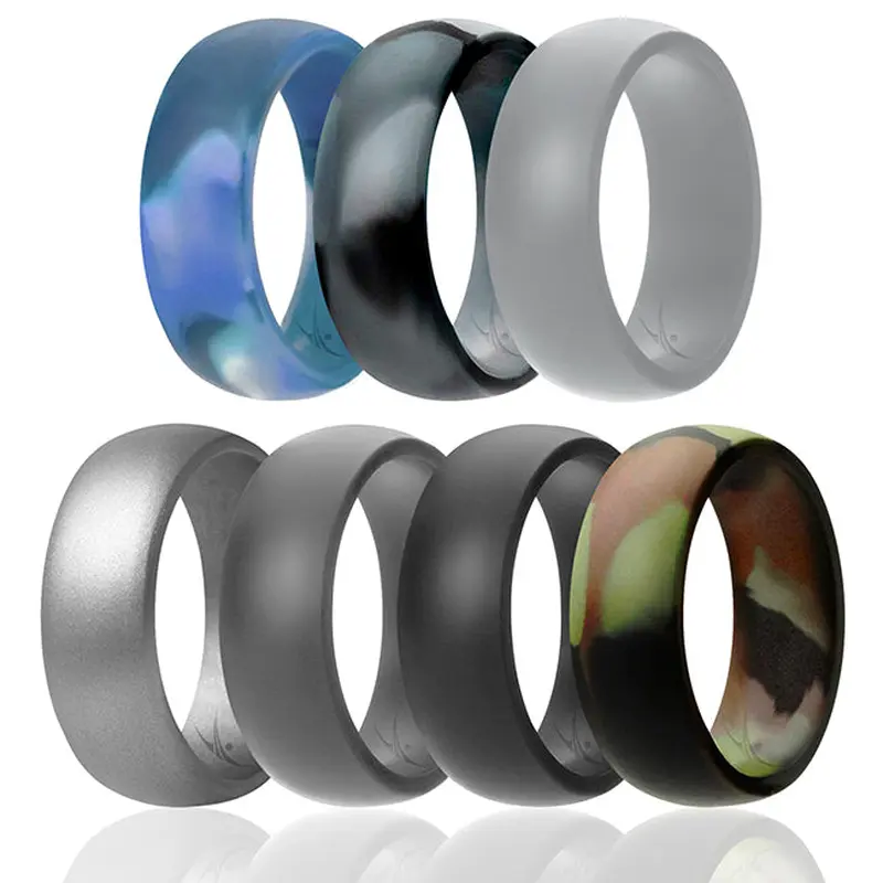ROQ Silicone Wedding Ring Set - Camo by ROQ for Men - 7 x 9 mm Ring