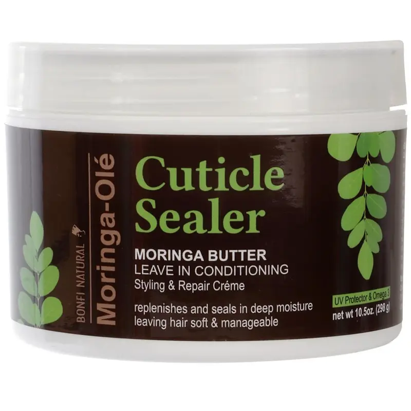 Bonfi Natural Cuticle Sealer Moringa Butter Leave In Conditioning Styling & Repair Cream
