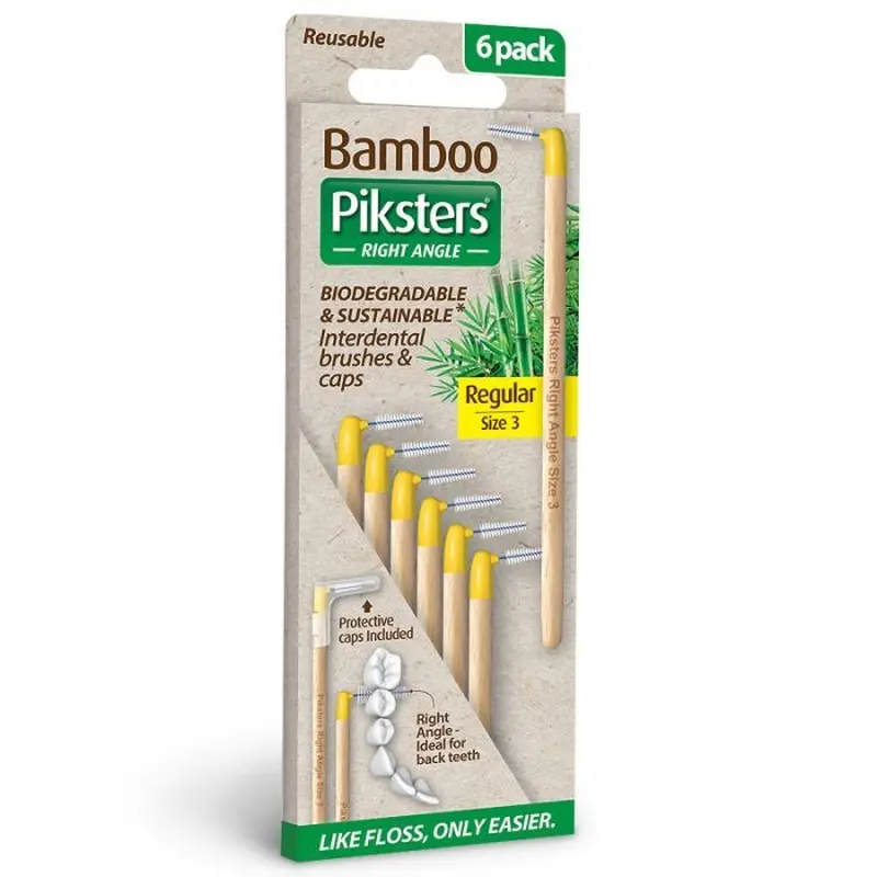 Piksters Bamboo Interdental Brush 3 6Pack