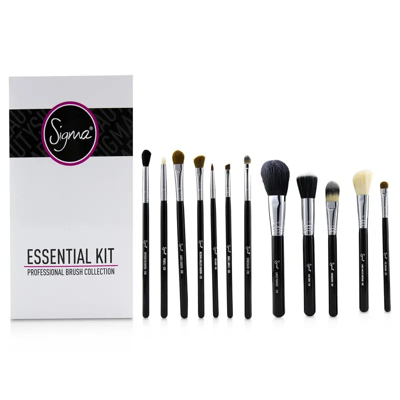 Sigma Beauty Essential Kit Professional Brush Collection - # Black (Box Slightly Damaged)  12pcs