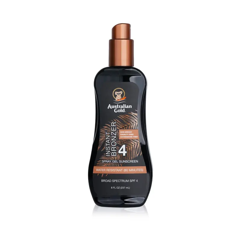Australian Gold Spray Gel Sunscreen SPF 4 with Instant Bronzer  237ml/8oz