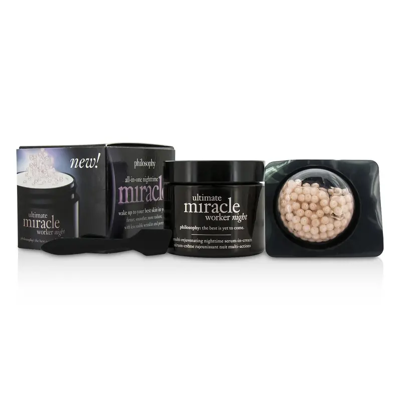 Philosophy Ultimate Miracle Worker Night: Night Cream 50ml + Night Serum 10ml  2pcs