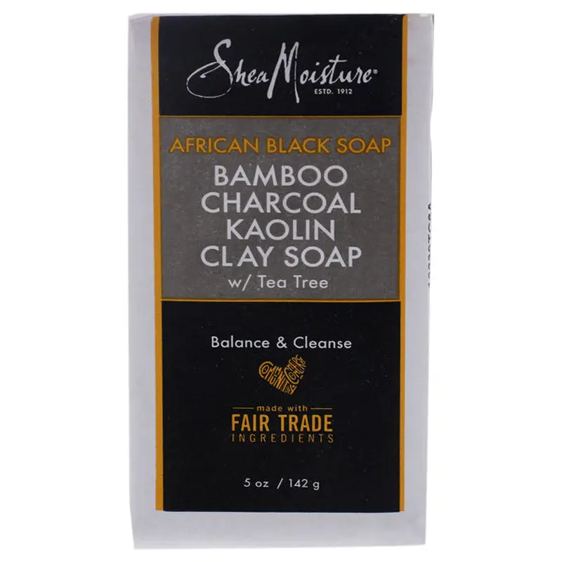 Shea Moisture African Black Soap Bamboo Charcoal Kaolin Clay Soap by Shea Moisture for Unisex - 5 oz Bar Soap