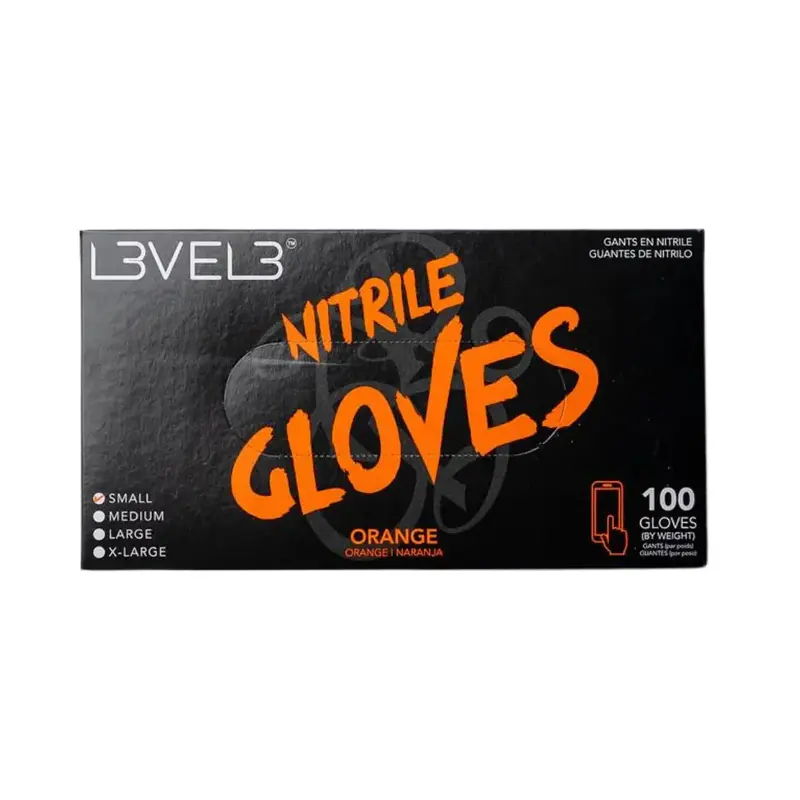 Level3 Professional Nitrile Gloves - Orange - 100 Count