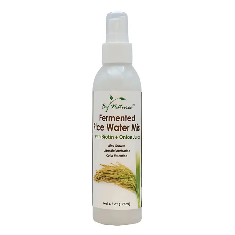 By Natures Fermented Rice Water Mist with Biotin + Onion Juice  6 oz | Strengthen, Hydrate & Promote Growth