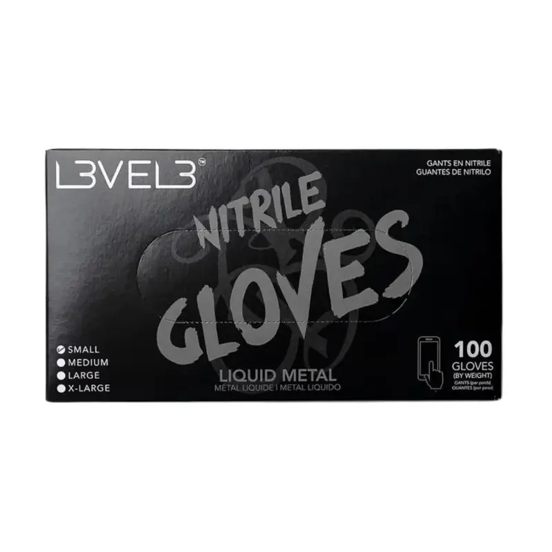 Level3 Professional Nitrile Gloves - Liquid Metal - 100 Count