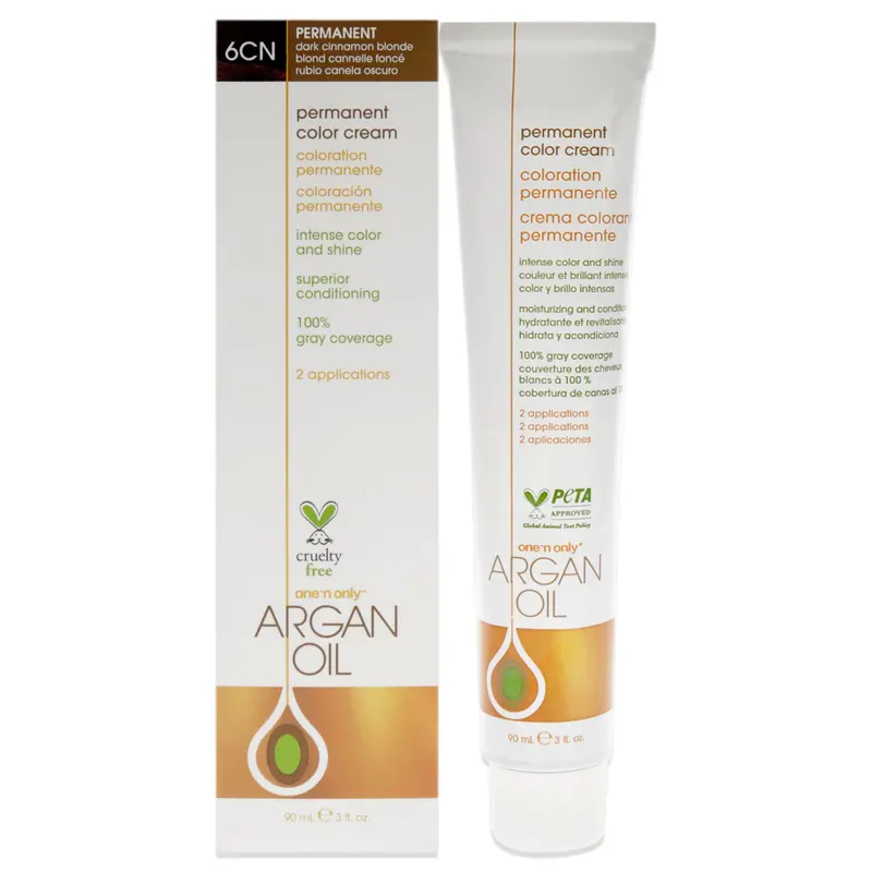 One n Only Argan Oil Permanent Color Cream - 6CN Dark Cinnamon Blonde by One n Only for Unisex - 3 oz Hair Color