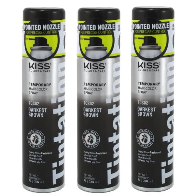 3 Pack Tintation Color Spray TCS02 Darkest Brown