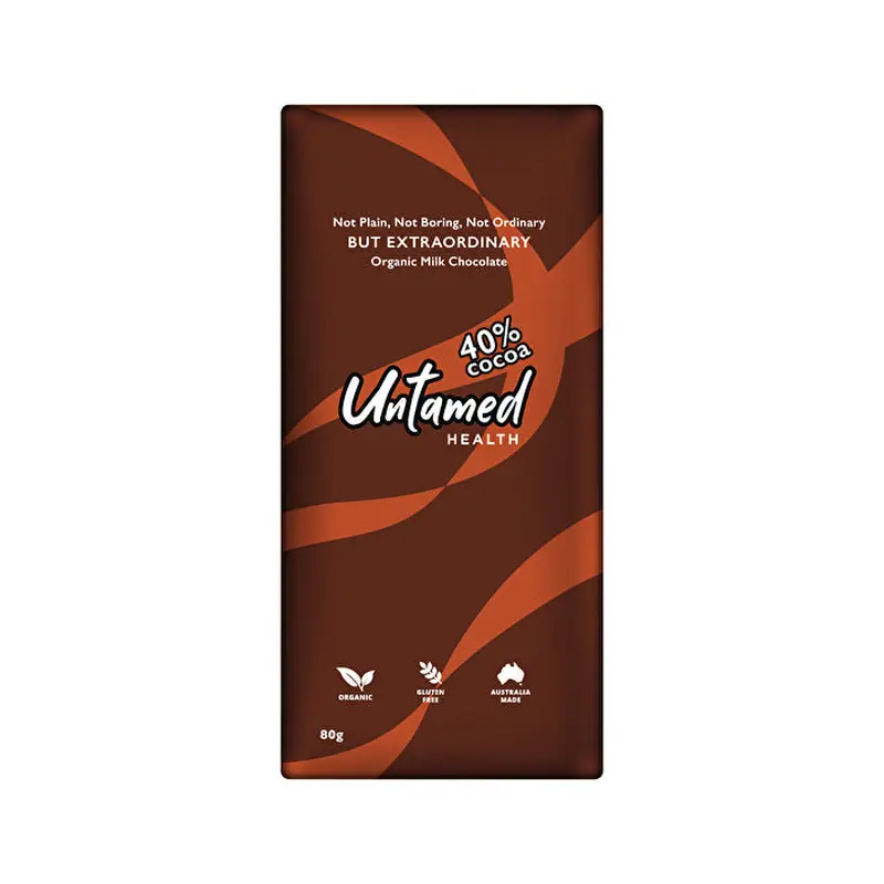Untamed Health Organic Milk Chocolate 80g x 12 Display