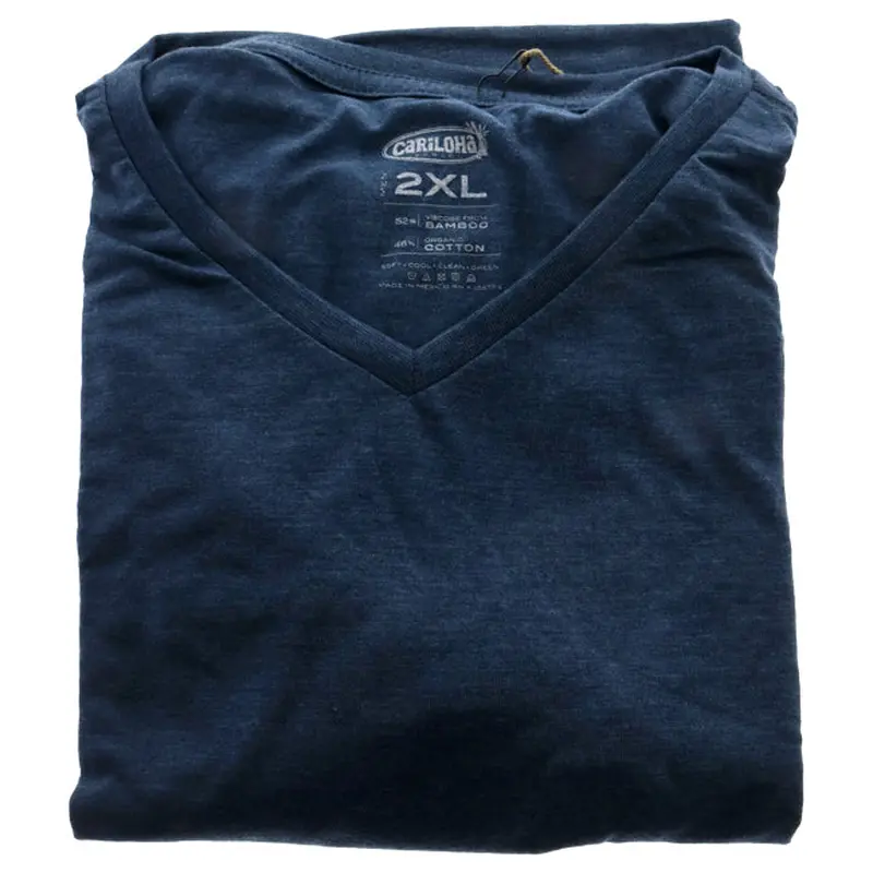 Cariloha Bamboo V-Neck Tee T-Shirt - Bermuda Blue by Cariloha for Men - 1 Pc T-Shirt (2XL)