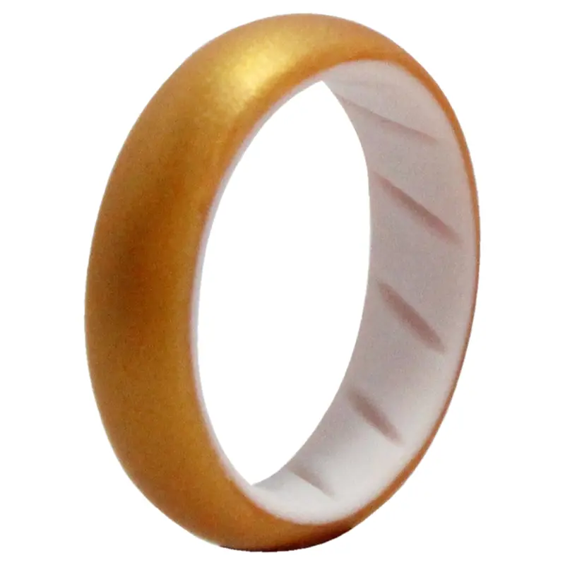 ROQ Silicone Wedding BR Solid Ring - White-Gold by ROQ for Women - 7 mm Ring