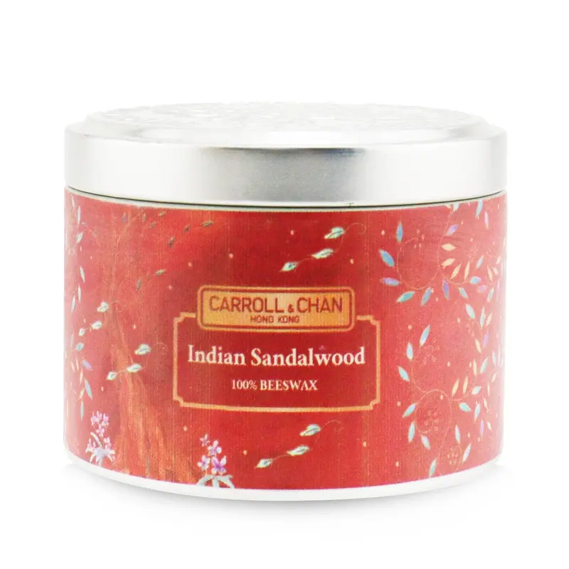 The Candle Company (Carroll & Chan) 100% Beeswax Tin Candle - Indian Sandalwood  (8x6) cm