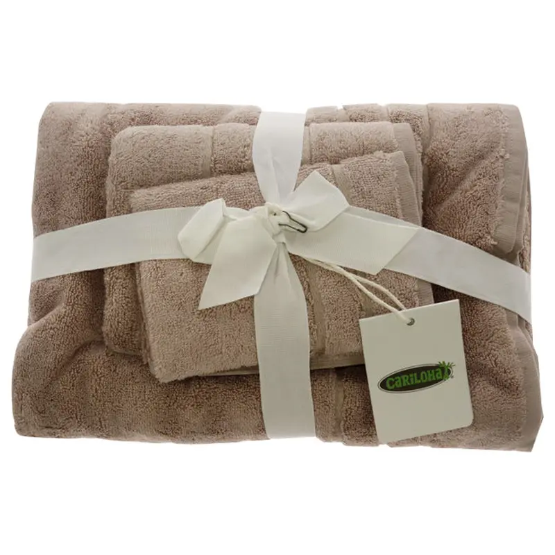 Cariloha Bamboo Bath Towel Set - Blush by Cariloha for Unisex - 3 Pc Bath Towel, Hand Towel, Washcloth