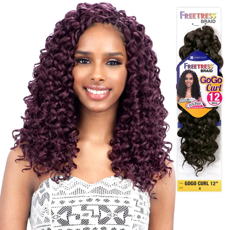 Shake 'N Go Freetress Braid GoGo Curl Crochet Hair- 12"
