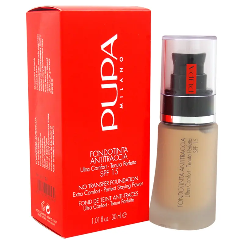 Pupa Milano No Transfer Foundation SPF 15 - # 01 Nude - All Skin Types by Pupa Milano for Women - 1.01 oz Foundation
