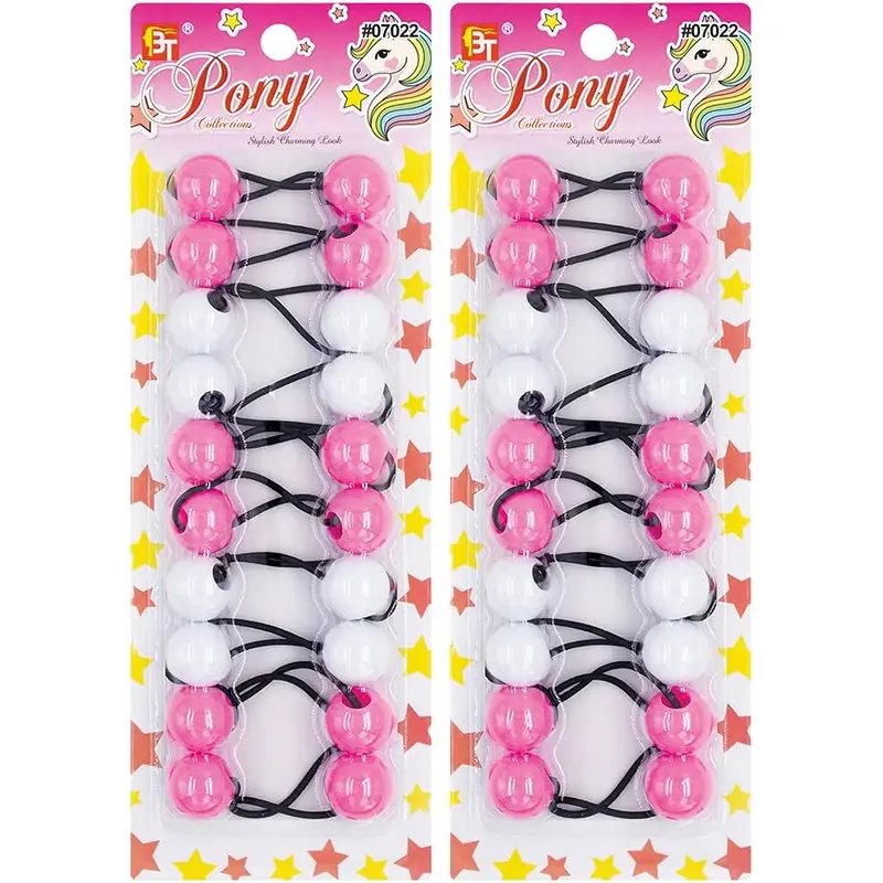 BT PonyTail Holders 20mm Pink Mix (07022)