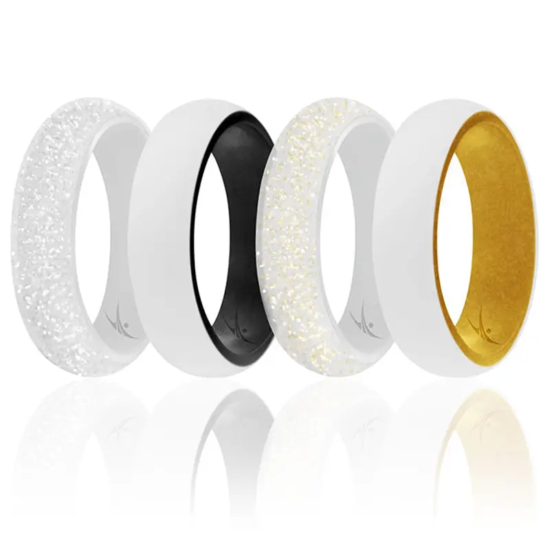 ROQ Silicone Wedding 2Layer Ring Set - Bride by ROQ for Women - 4 x 11 mm Ring
