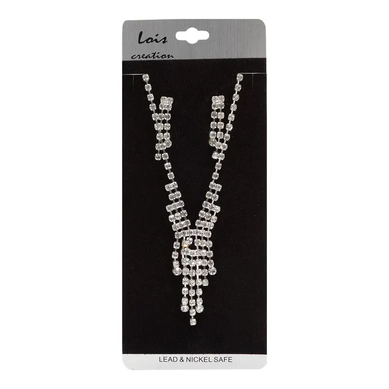 Necklace & Earring Set #267 Silver