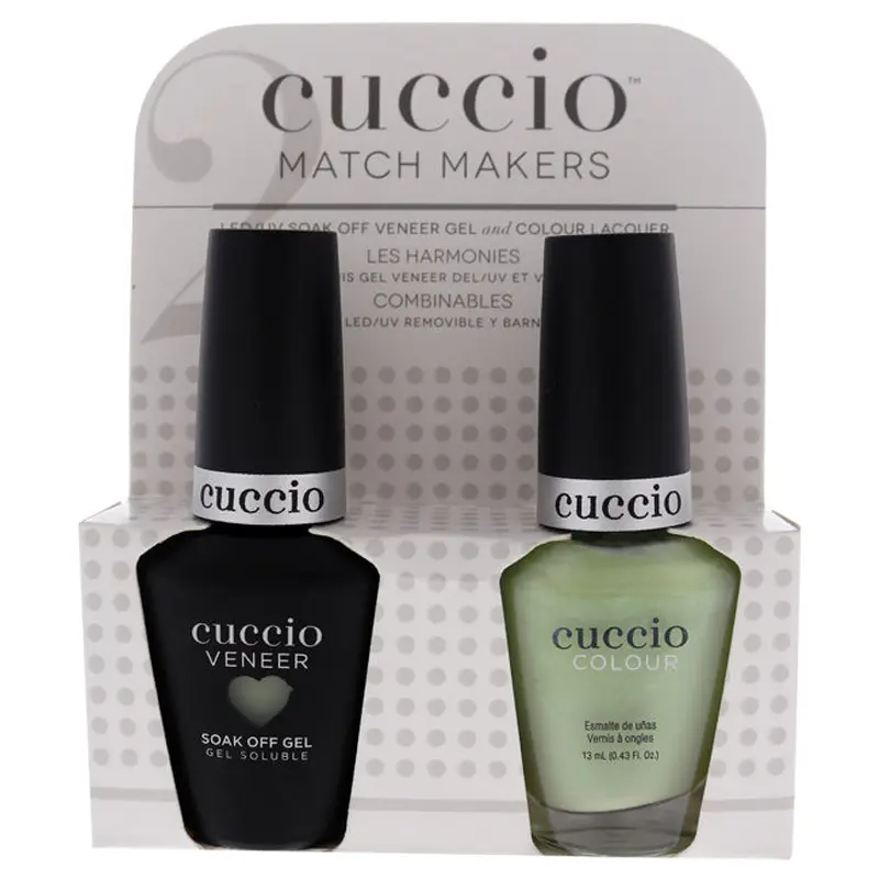 Cuccio Match Makers Set - Positivity by Cuccio for Women - 2 Pc 0.44oz Veneer Soak Of Gel Nail Polish, 0.43oz Colour Nail Polish
