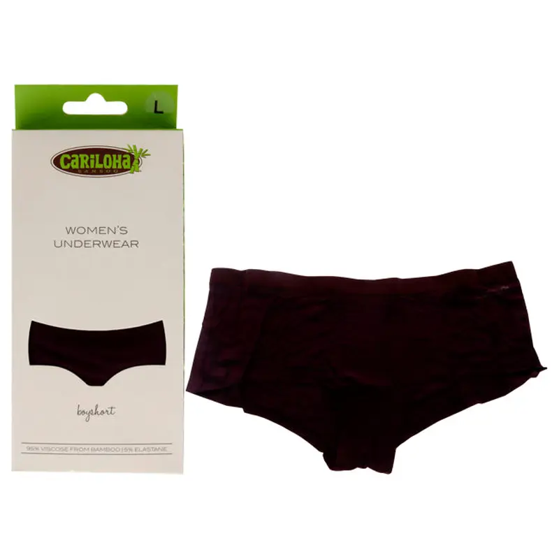 Cariloha Bamboo Boyshort Briefs - Merlot by Cariloha for Women - 1 Pc Underwear (L)