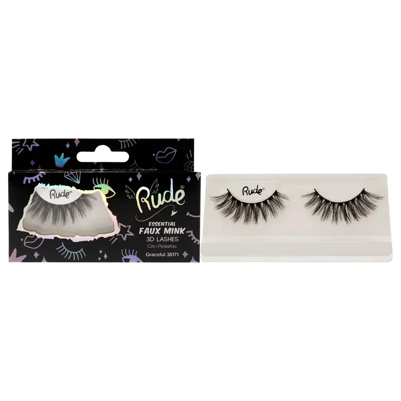 Rude Cosmetics Essential Faux Mink 3D Lashes - Graceful by Rude Cosmetics for Women - 1 Pc Pair
