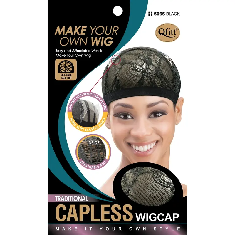 Qfitt Traditional Capless Wig Cap # 5065 Black