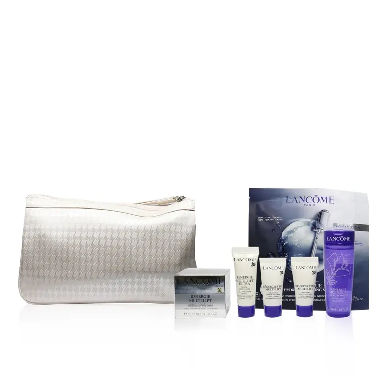 Lancome Renergie Travel Set: Lifting Cream + Gel Lotion + Serum + Eye Cream + Genifique Mask  5pcs+1bag