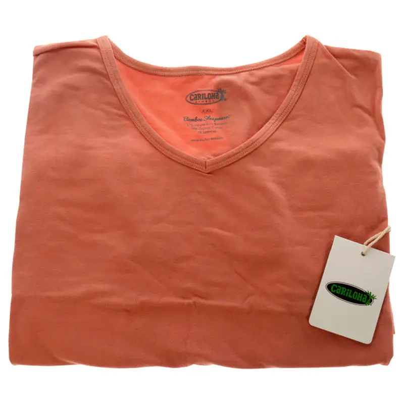 Cariloha Bamboo Sleep Dolman V-Neck T-Shirt - Coral by Cariloha for Women - 1 Pc T-Shirt (2XL)