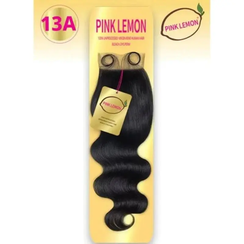 Pink Lemon 100% 13A Unprocessed Virgin Human Hair 4X4 - CLOSURE - BODY WAVE