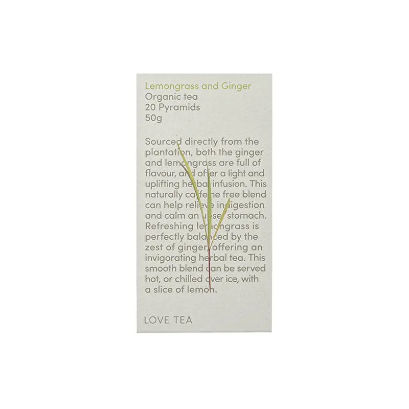 Love Tea Organic Lemongrass & Ginger Tea x 20 Pyramids