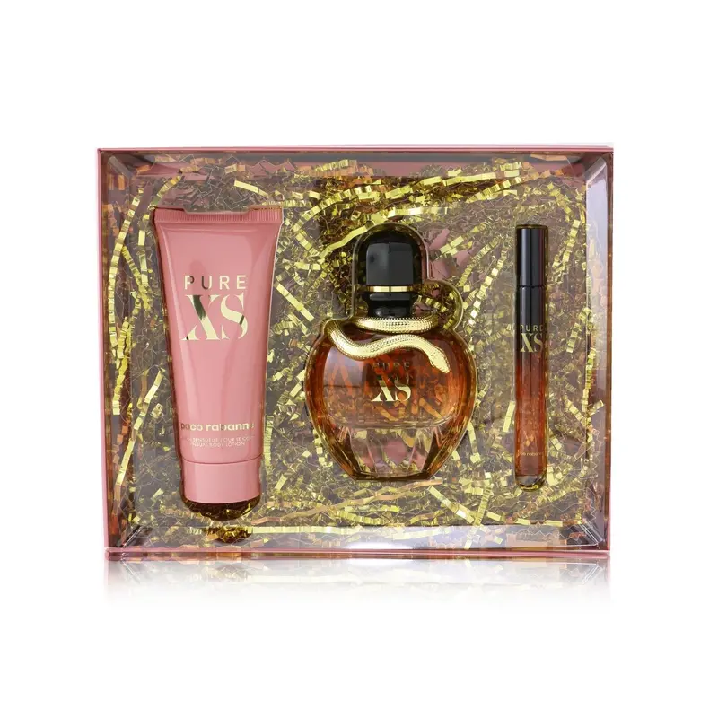 Paco Rabanne Pure XS Coffret: Eau De Parfum Spray 80ml/2.7oz + Eau De Parfum Spray 10ml/0.34oz + Sensual Body Lotion 100ml/3.4oz  3pcs