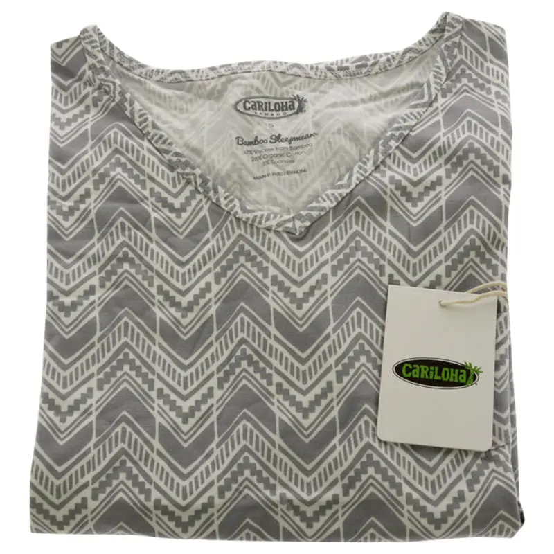 Cariloha Bamboo Sleep V-Neck Shirt - Tribal Stripe by Cariloha for Women - 1 Pc T-Shirt (S)