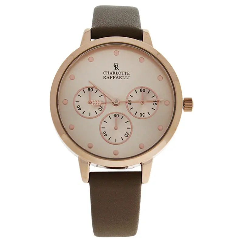 Charlotte Raffaelli CRB015 La Basic - Rose Gold/Brown Leather Strap Watch by Charlotte Raffaelli for Women - 1 Pc Watch