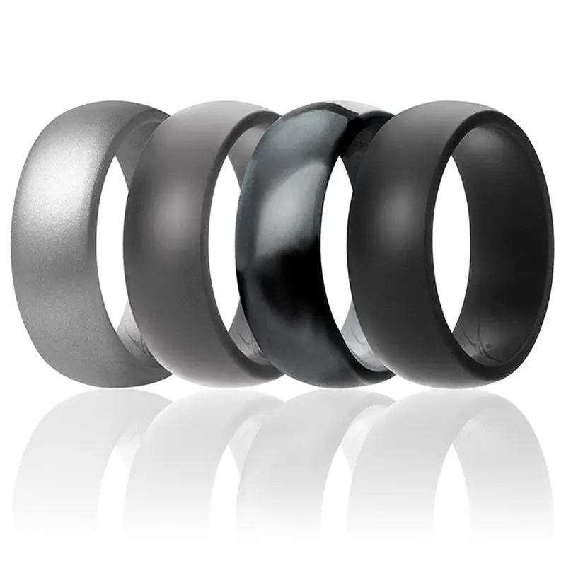 ROQ Silicone Wedding Ring - Black-Camo by ROQ for Men - 4 x 15 mm Ring