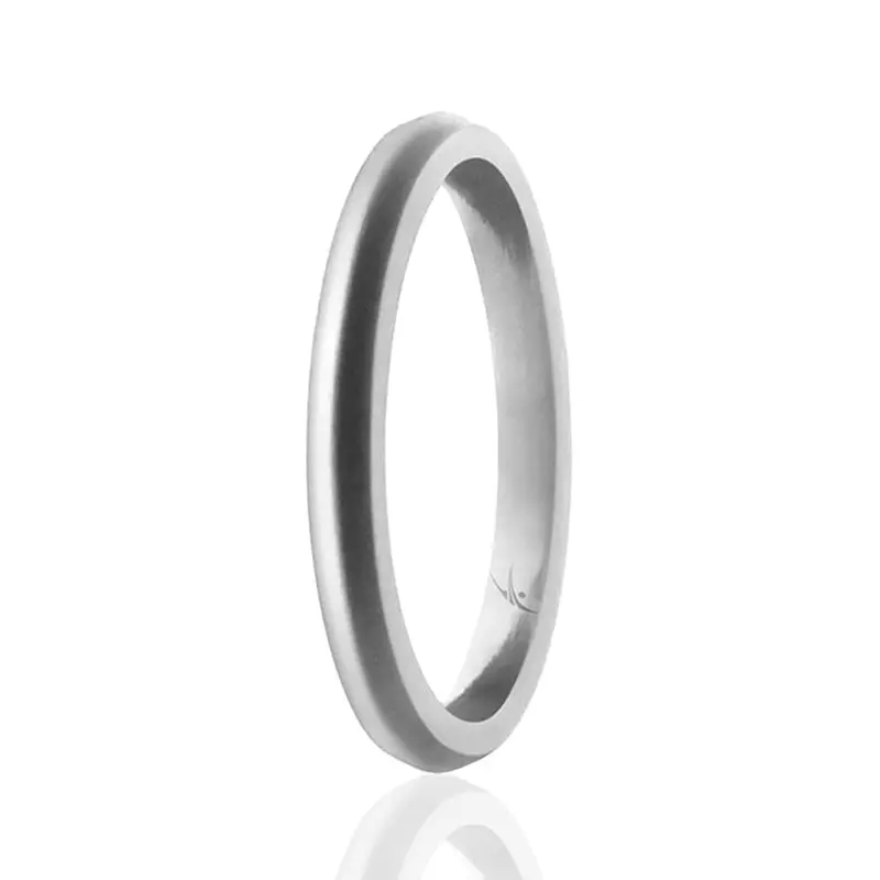 ROQ Silicone Wedding Stackble Point Single Ring - Silver by ROQ for Women - 4 mm Ring