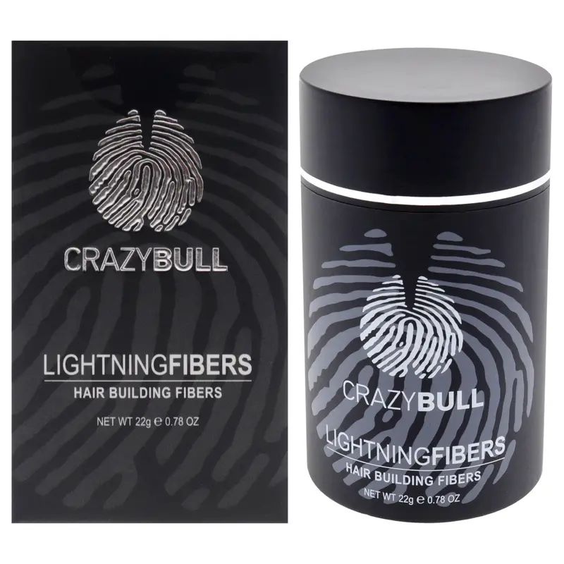 Crazy Bull Hair Lightning Hair Building Fibers - 4 Medium Brown by Crazy Bull Hair for Men - 0.78 oz Fiber