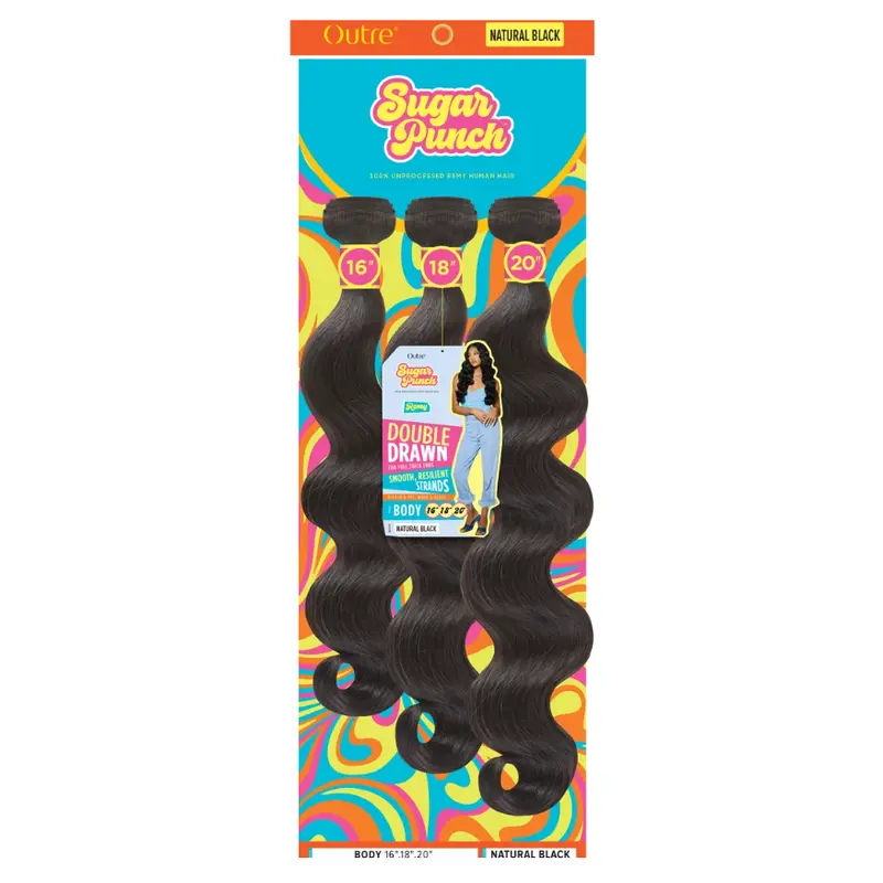 Sugar Punch Body 10" 12" 14" Pack Double Drawn Remy Hair Extensions