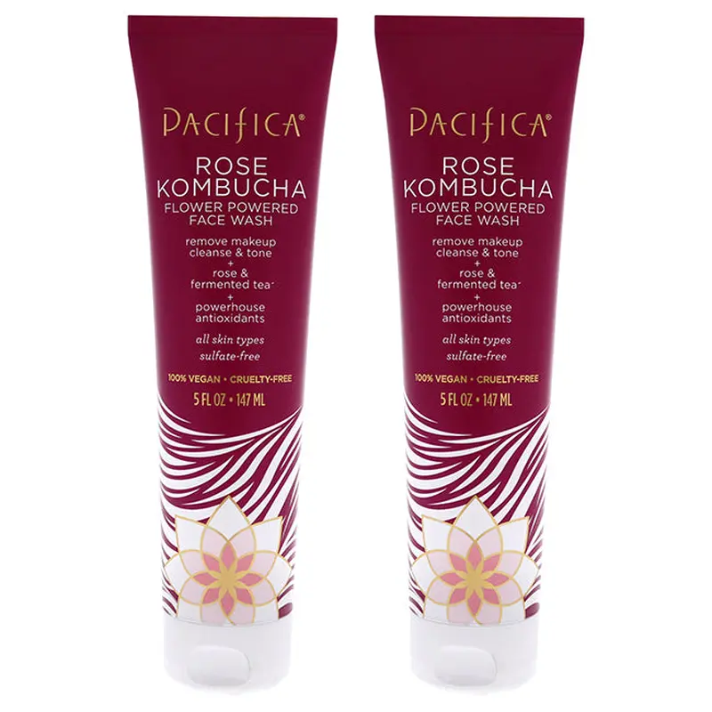 Pacifica Rose Kombucha Flower Powered Face Wash by Pacifica for Unisex - 5 oz Cleanser - Pack of 2