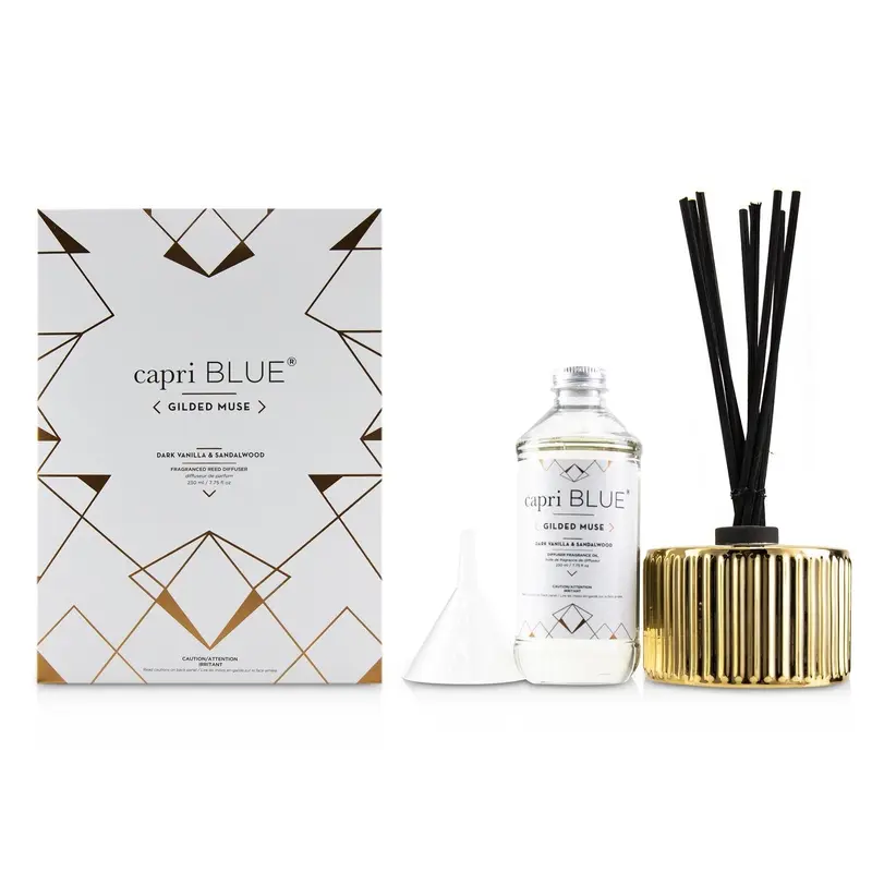 Capri Blue Gilded Muse Reed Diffuser - Dark Vanilla & Sandalwood  230ml/7.75oz
