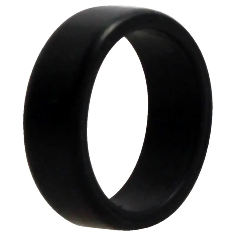 ROQ Silicone Wedding 2Layer Beveled 8mm Ring - Black by ROQ for Men - 11 mm Ring